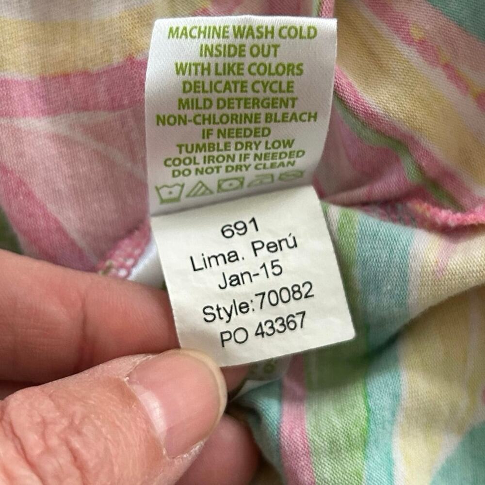 Lilly Pulitzer Pink Print V Neck Tee XXS Preppy Coastal Summer Top - Picture 5 of 5